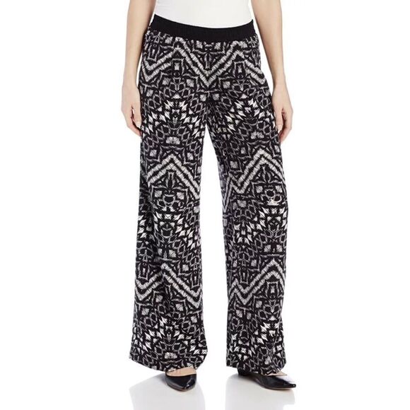 Sanctuary Black White Chevron Print Palazzo Pants Large - Picture 1 of 11